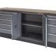 Werkstatteinrichtung mit Hartholzplatte 17 Schubladen, Lochwand Mattschwarz - Werkstatt Set 272 x 46 x 94,5 / 199,5 cm
