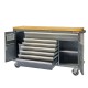 Mobile Werkbank & Werkzeugwagen 168 x 46 x 103 cm – mit 220V & USB-Anschlüssen