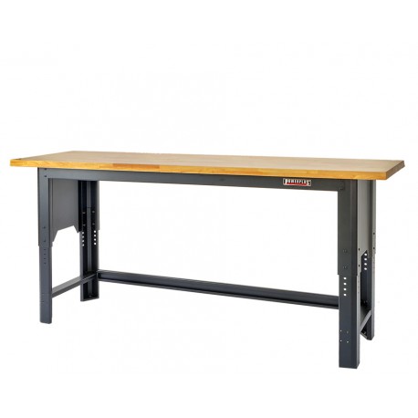 Höhenverstellbare Werkbank 200 cm schwarz mit Lackschaden
