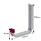 Wandhaken Aluminium 135 x 115 mm mit Kunststoff Kappe – Alu Einzel J-Wandhaken - Gerätehaken