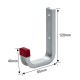 Wandhaken Aluminium 120 x 85 mm mit Kunststoff Kappe – Alu Einzel J-Wandhaken - Gerätehaken
