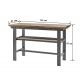 Profi Werkbank 150 cm grau mit Hartholzplatte