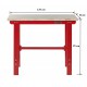 Profi Werkbank 120 cm Stahl (Rot) - Hartholz