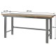 Profi Werkbank 200cm grau mit Hartholzplatte