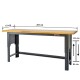 Höhenverstellbare Werkbank 200 cm schwarz mit Lackschaden