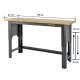 Höhenverstellbare Werkbank 150 cm schwarz mit Lackschaden
