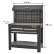Werkbank mit Schubladen und Lochwand Schwarz 114 x 63,5 x 158 cm