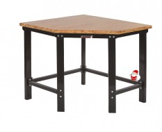 Werkbank Eckverbindung - Fünfeck Verbindung schwarz aus Hartholz - Eckverbindung Arbeitsplatte 