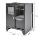 Werkstattschrank mit Mülleimer, Rollenhalter und Schublade 68 x 46 x 91 cm - mattschwarz