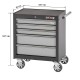 Werkstattwagen Grau/Anthrazit 5 Schubladen mit einzelarretierung - Werkzeugwagen leer