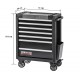 Werkstattwagen bestückt schwarz 7 Schubladen 72 x 48 x 101 cm - davon 5 Schubladen gefüllt mit Werkzeug