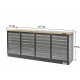 Profi Werkbank - Montagetisch 215 x 70 x 95 cm. mit 24 Schubladen und Hartholzplatte