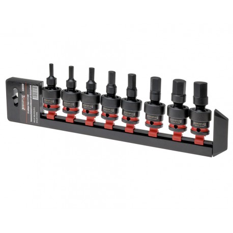 Innensechskant Bit-Stecknuss-Satz 1/2 Zoll mit Kniegelenk 8-teilig H6–H19 – Powerplustools