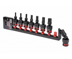 Innensechskant Bit-Stecknuss-Satz 1/2 Zoll mit Kniegelenk 8-teilig H6–H19 – Powerplustools