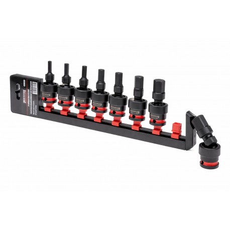 Innensechskant Bit-Stecknuss-Satz 1/2 Zoll mit Kniegelenk 8-teilig H6–H19 – Powerplustools