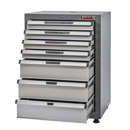 Werkzeugschrank 7 Schubladen Elite Line – abschließbar – 70 × 54 × 92 cm – grau - Powerplustools