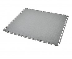 PVC Klick Fliesen grau 500 x 500 x 6 mm. Bodenfliesen für den industriellen Einsatz - Hammerschlag mit Anti-Rutsch-Profil
