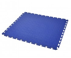 PVC Klick Fliesen blau 500 x 500 x 6 mm. Bodenfliesen für den industriellen Einsatz - Hammerschlag mit Anti-Rutsch-Profil