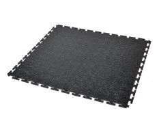PVC Klick Fliesen schwarz 500 x 500 x 6 mm. Bodenfliesen für den industriellen Einsatz - Hammerschlag mit Anti-Rutsch-Profil