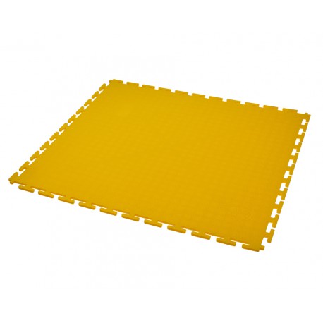 PVC Klick Fliesen gelb 500 x 500 x 6 mm. Bodenfliesen für den industriellen Einsatz - Hammerschlag mit Anti-Rutsch-Profil
