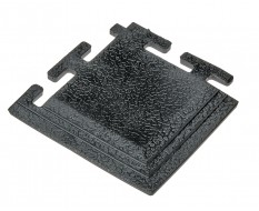 PVC Eckstück schwarz 100 x 100 x 6 mm. für industrielle PVC Klickfliesen