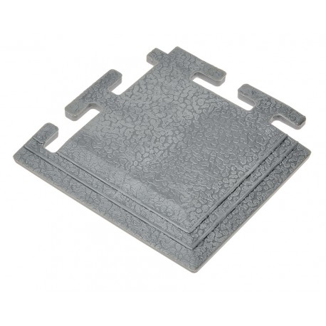 PVC Eckstück grau 100 x 100 x 6 mm. für industrielle PVC Klickfliesen
