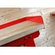 Werkbank 200 cm - Stahl ( Rot ) Hartholz - Kap. 1000 kg. + 7 cm. Rand