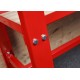 Werkbank 200 cm - Stahl ( Rot ) Hartholz - Kap. 1000 kg. + 7 cm. Rand
