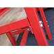 Werkbank 200 cm - Stahl ( Rot ) Hartholz - Kap. 1000 kg. + 7 cm. Rand