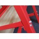 Werkbank 200 cm - Stahl ( Rot ) Hartholz - Kap. 1000 kg. + 7 cm. Rand