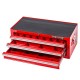 Werkzeugkiste Rot 3 Schubladen mit Einzelarretierung + 40 Sortierkästen Kunststoff