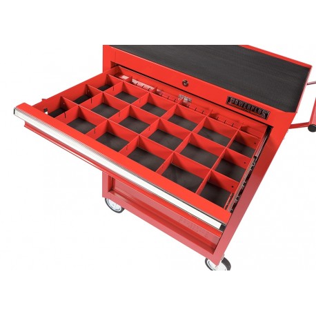 Trenner für Schublade - Werkstattwagen Einlagen - Werkzeug Sortiereinlage - Werkzeug sortieren - Trenner Rot - L 56,5 cm