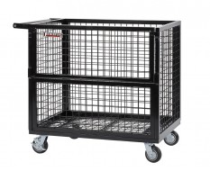 Profi Gitterwagen mit Rollen und klappbarer Seitenwand 112 x 72 x 100 cm