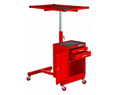 Werkstattrollwagen Rot mit Höhen verstellbarer Tisch