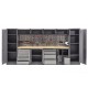 Werkbank mit Hartholzplatte, Lochwand mit Hängeschrank, Werkzeugschrank mit 9 Schubladen und Werkstattschrank - 392 cm