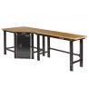 Übereck Werkbank 260 cm schwarz mit Werkstattschrank- Eck Werkbank - Werkbank über eck -  Werkstatteinrichtung.