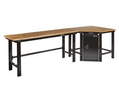 Übereck Werkbank 310 cm schwarz mit Werkstattschrank- Eck Werkbank - Werkbank über eck -  Werkstatteinrichtung.