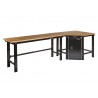 Übereck Werkbank 310 cm schwarz mit Werkstattschrank- Eck Werkbank - Werkbank über eck -  Werkstatteinrichtung.