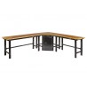 Übereck Werkbank 310 cm x 260 cm schwarz mit Hartholzplatte + Werkstattschrank - über Eck Werkbank 