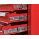 Werkstattwagen bestückt - Werkstattwagen gefüllt Rot 9 Schubladen - 6 Schubladen gefüllt mit Werkzeug in Schaumstoffeinlage